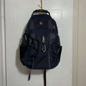 Many Pockets Navy Blue Backpack